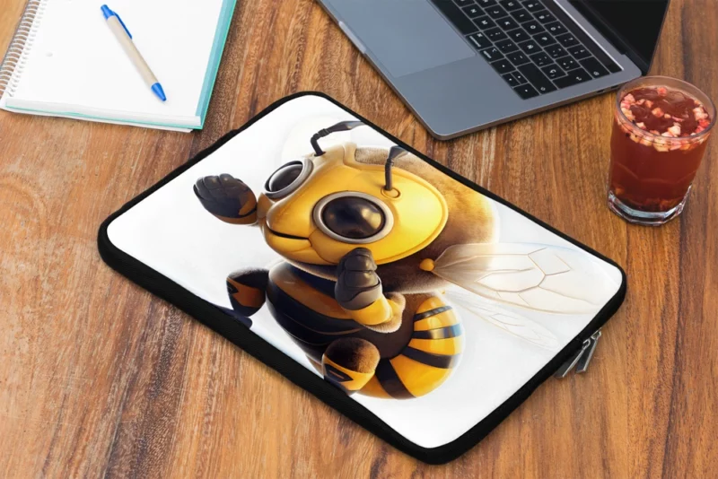 Bee With Headphones Laptop Sleeve 2