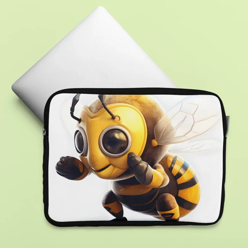 Bee With Headphones Laptop Sleeve