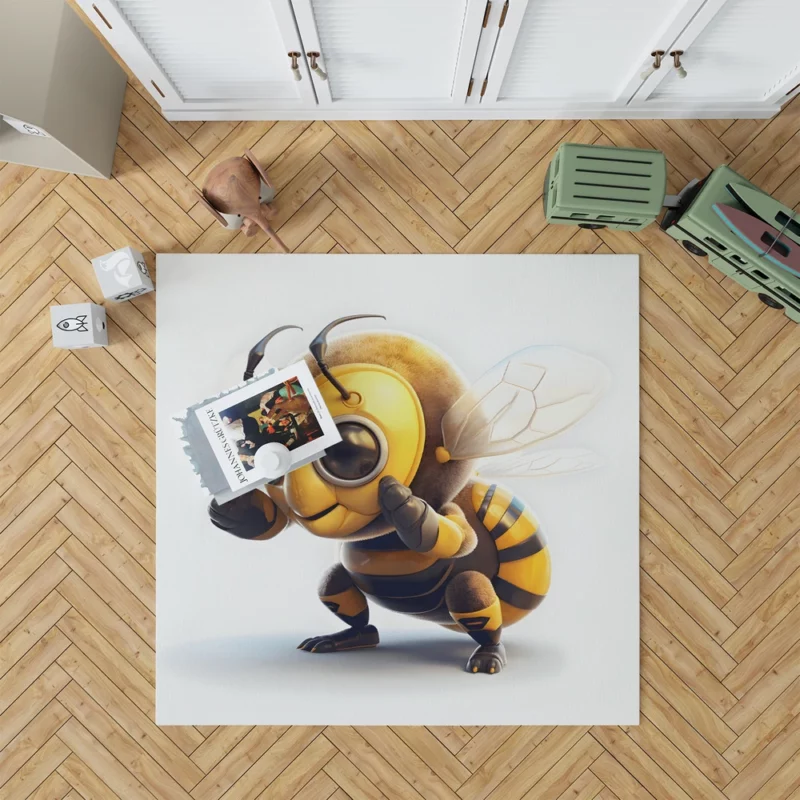 Bee With Headphones Rug