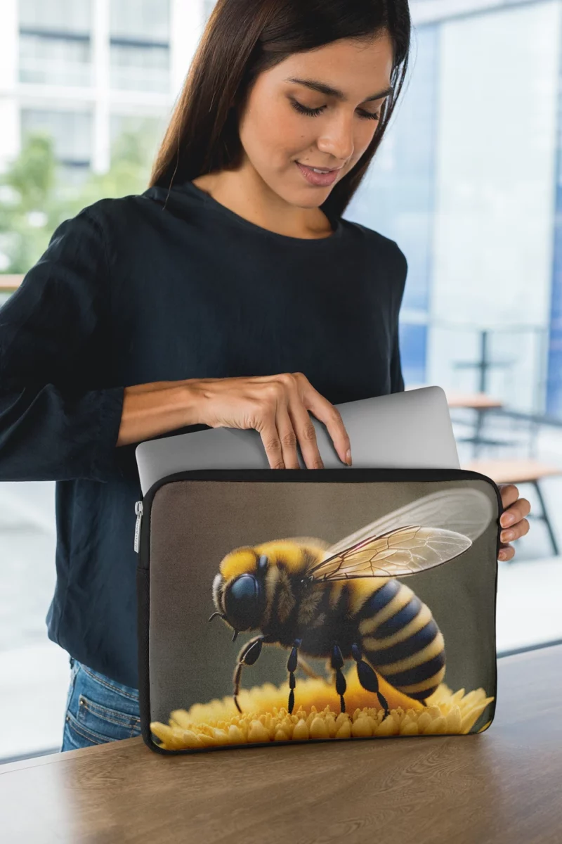 Bee on Dark Background Laptop Sleeve 1