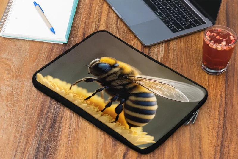 Bee on Dark Background Laptop Sleeve 2