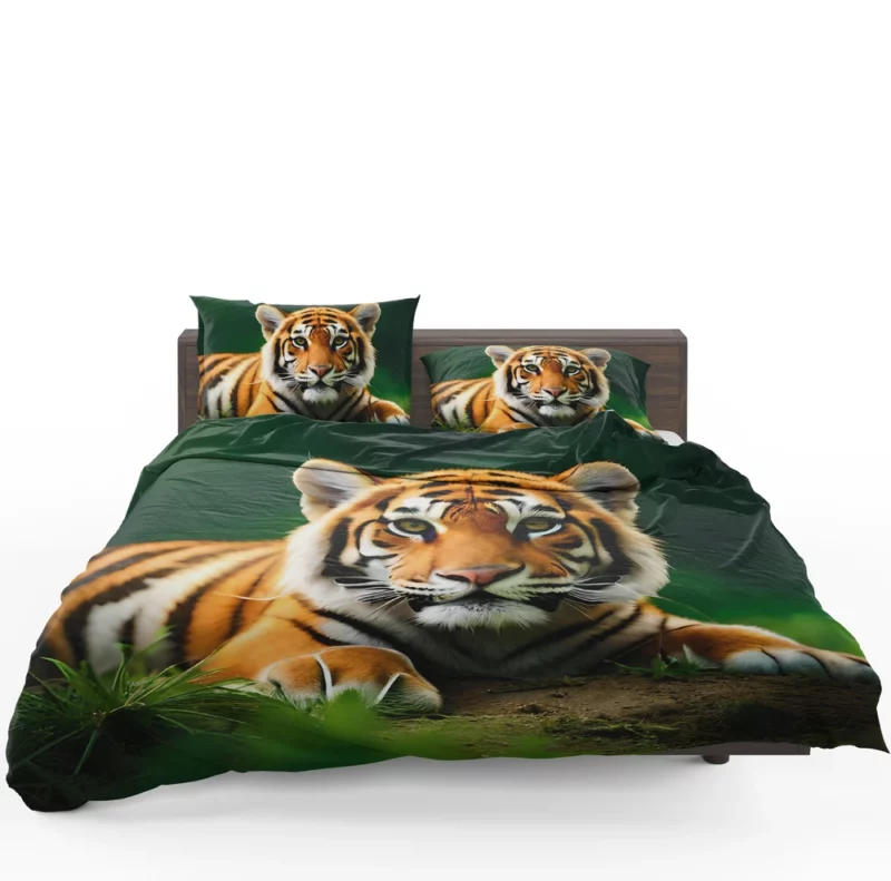 Bengal Tiger Laying in Grass Bedding Set 1