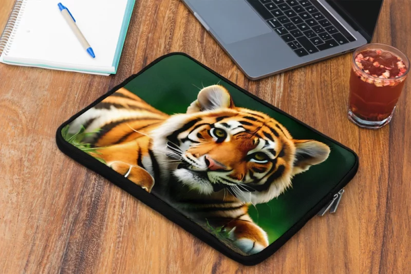 Bengal Tiger Laying in Grass Laptop Sleeve 2