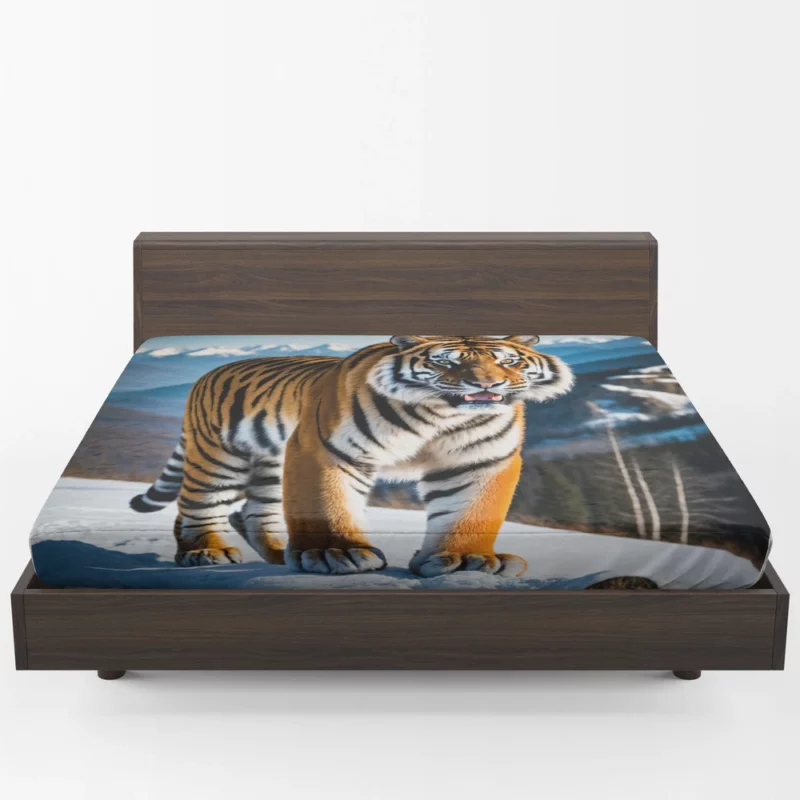 Bengal Tiger Running Through Forest Fitted Sheet 1