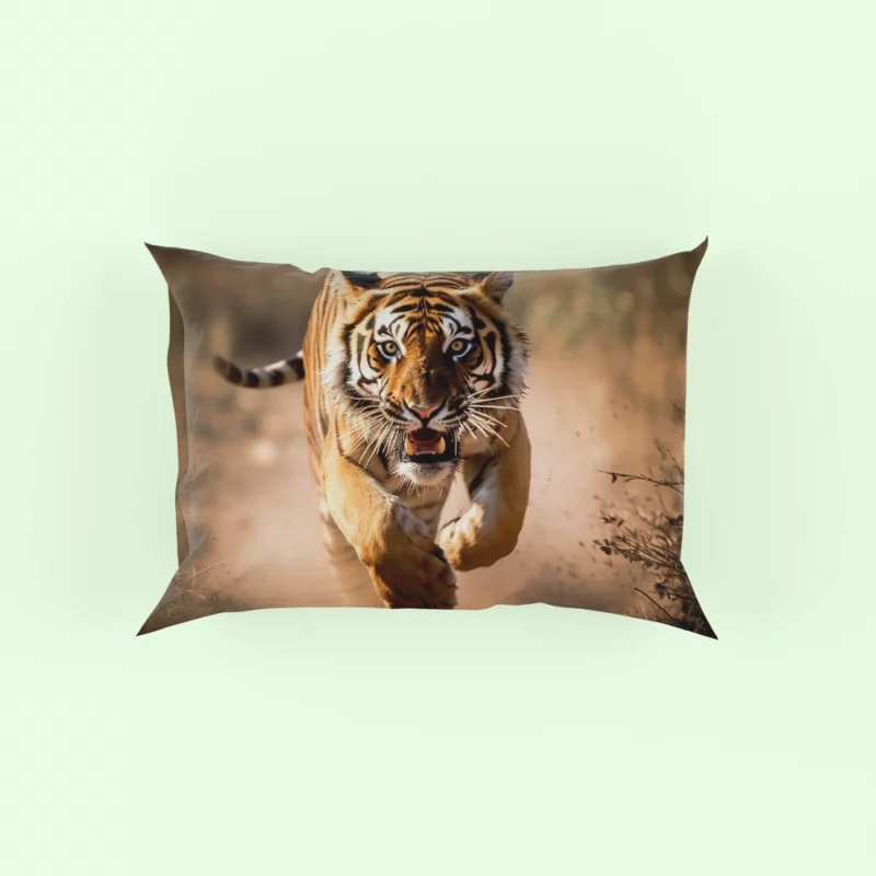 Bengal Tiger Running Through Woods Pillow Case