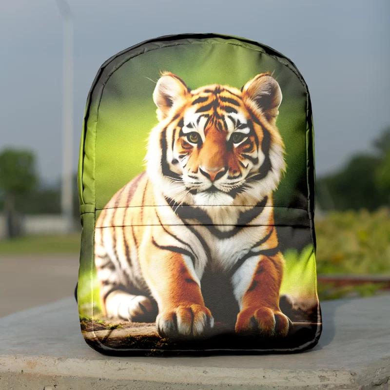 Bengal Tiger Sitting on Log Minimalist Backpack