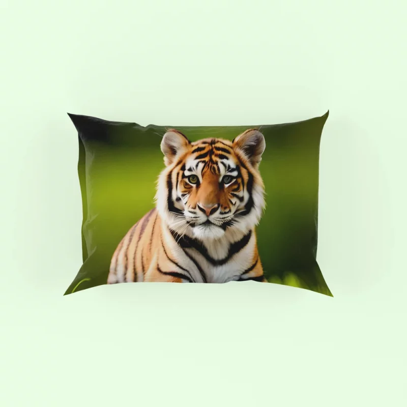 Bengal Tiger Sitting on Log Pillow Case