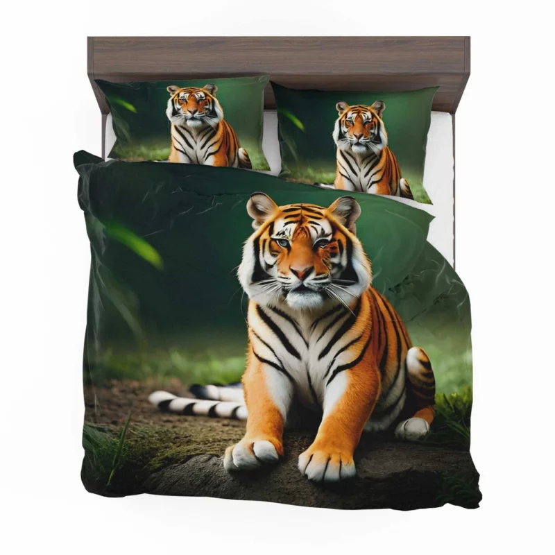 Bengal Tiger Sitting on Rock Bedding Set 2