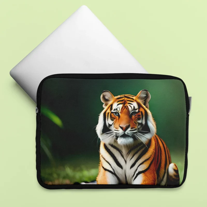 Bengal Tiger Sitting on Rock Laptop Sleeve