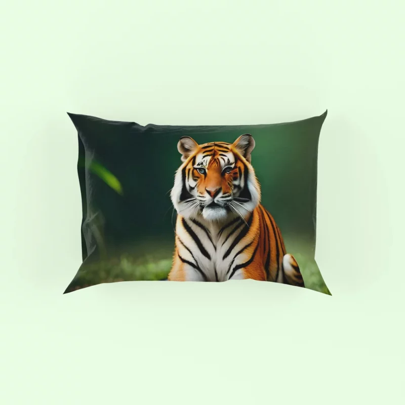 Bengal Tiger Sitting on Rock Pillow Case