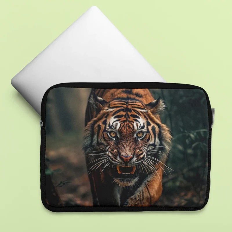 Bengal Tiger Walking Through Woods Laptop Sleeve