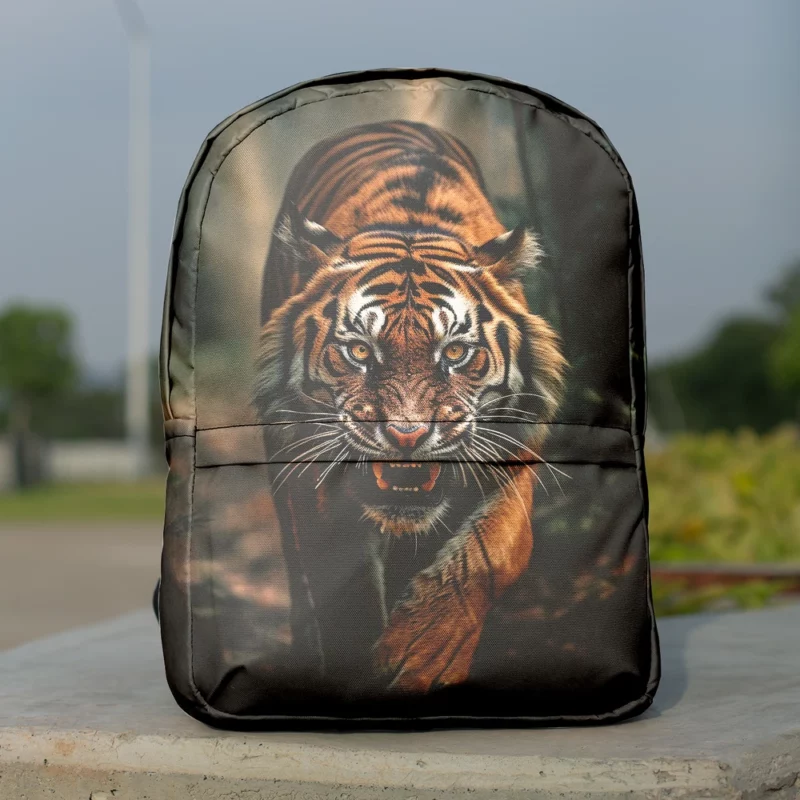 Bengal Tiger Walking Through Woods Minimalist Backpack