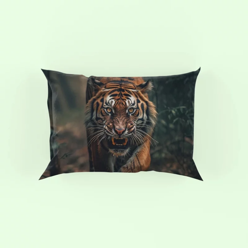 Bengal Tiger Walking Through Woods Pillow Case