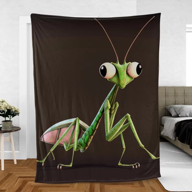 Big Eyed Mantis on Ground Fleece Blanket