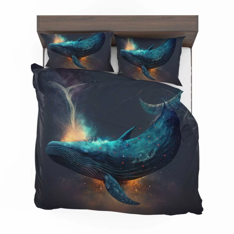 Bioluminescent Whale Tail Bedding Set 2