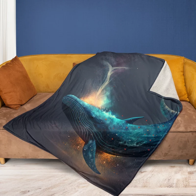 Bioluminescent Whale Tail Fleece Blanket 1