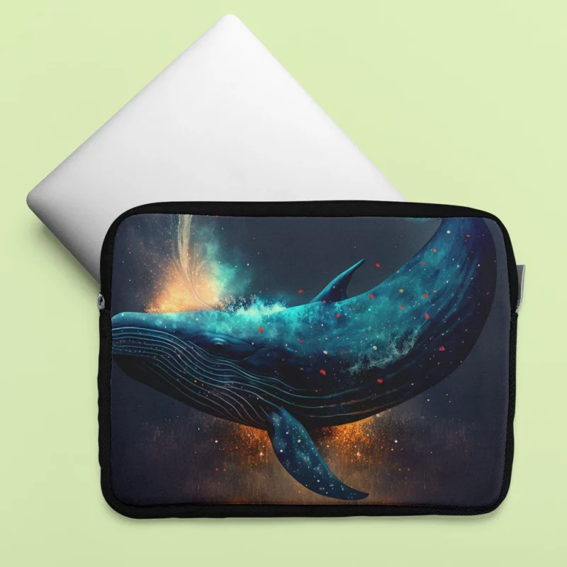 Bioluminescent Whale Tail Laptop Sleeve