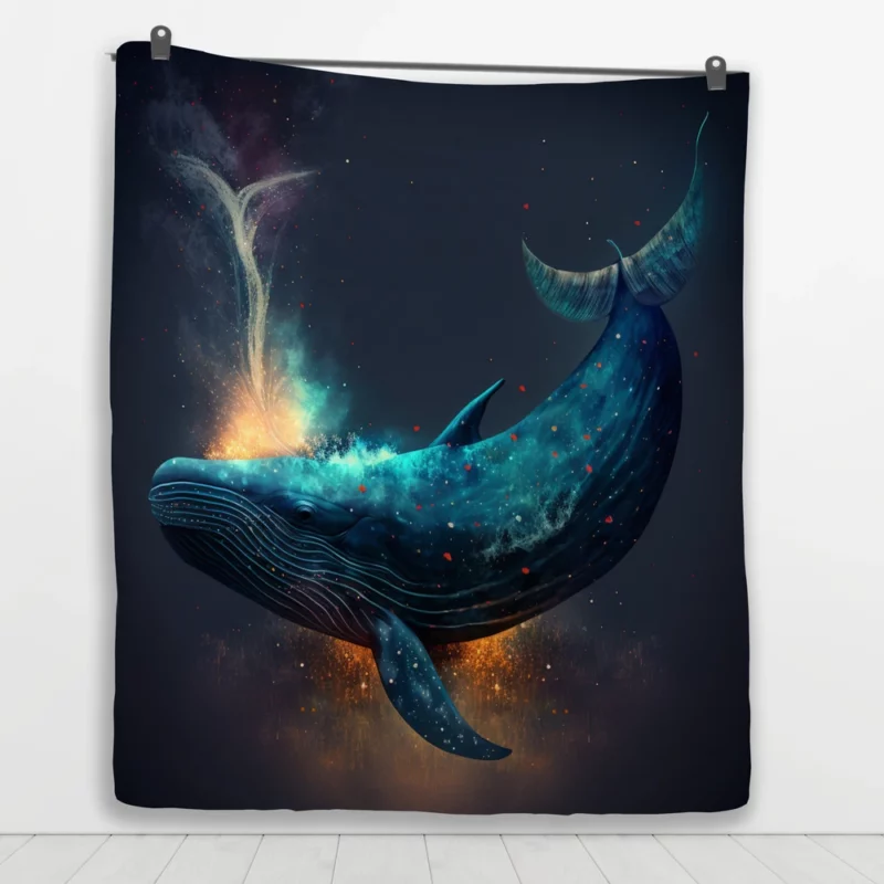 Bioluminescent Whale Tail Quilt Blanket 1
