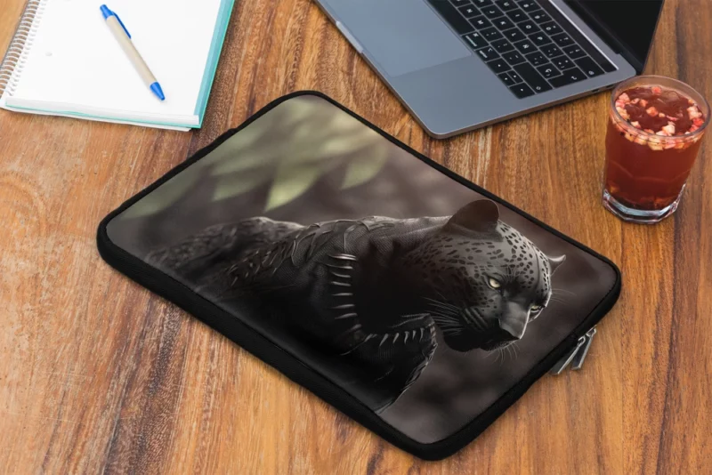 Black Jaguar Portrait Laptop Sleeve 2