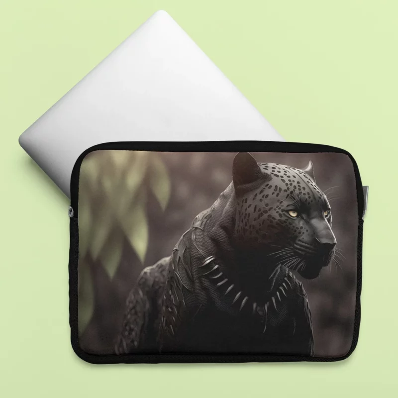 Black Jaguar Portrait Laptop Sleeve