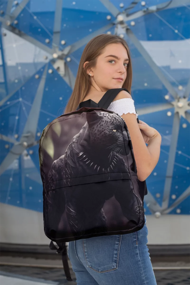 Black Jaguar Portrait Minimalist Backpack 2