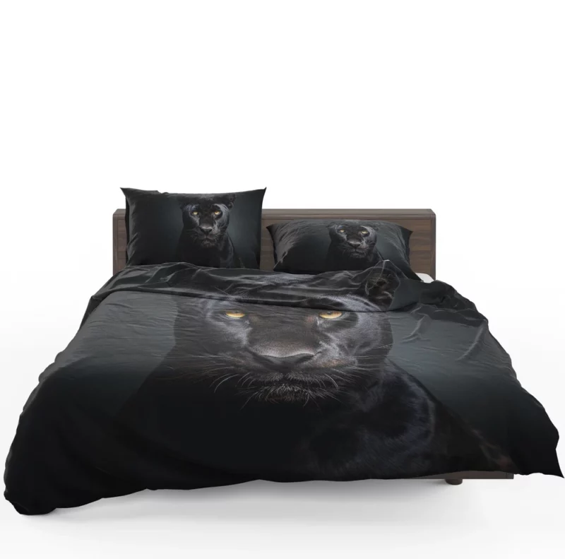 Black Leopard Portrait Bedding Set 1