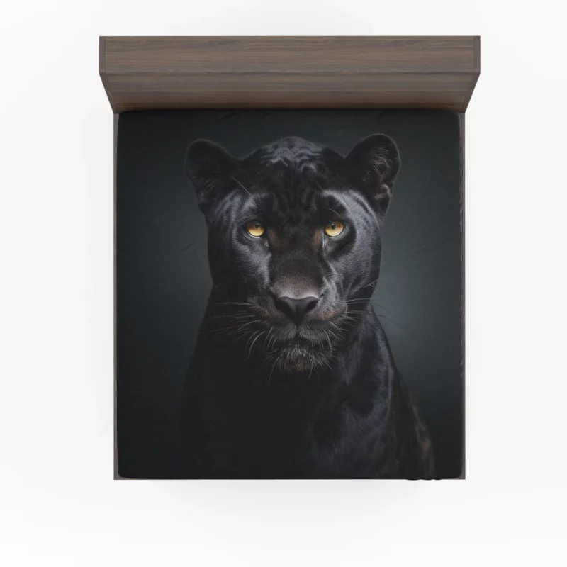 Black Leopard Portrait Fitted Sheet