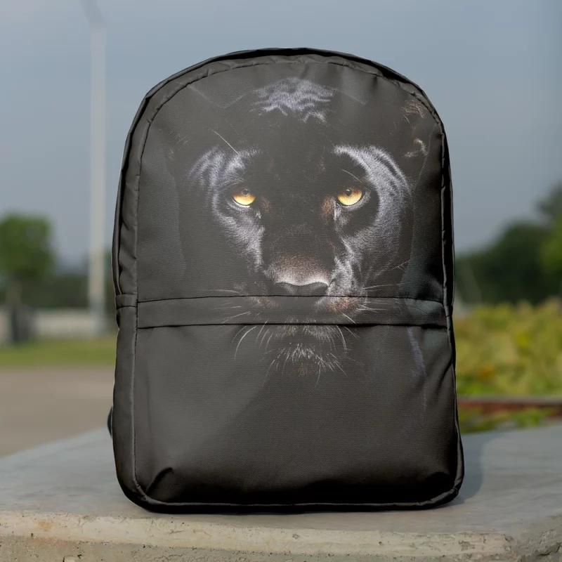 Black Leopard Portrait Minimalist Backpack