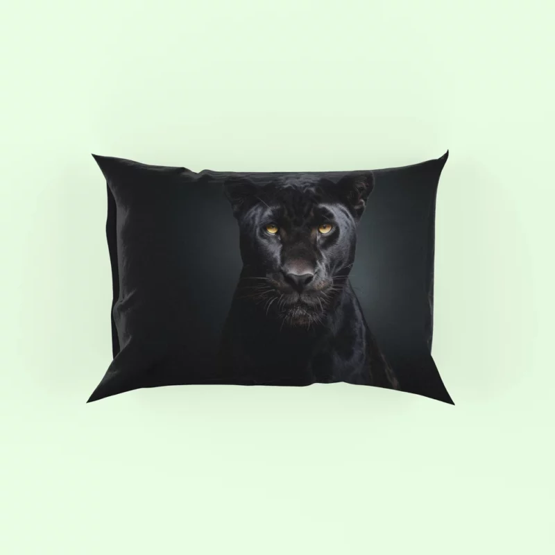 Black Leopard Portrait Pillow Case