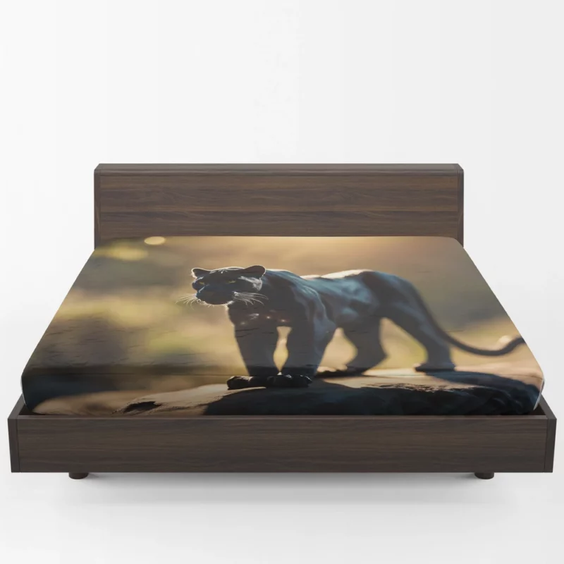 Black Panther Beside Sun Fitted Sheet 1