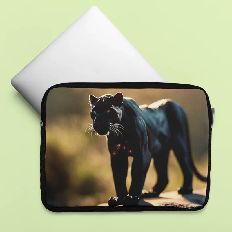 Black Panther Beside Sun Laptop Sleeve