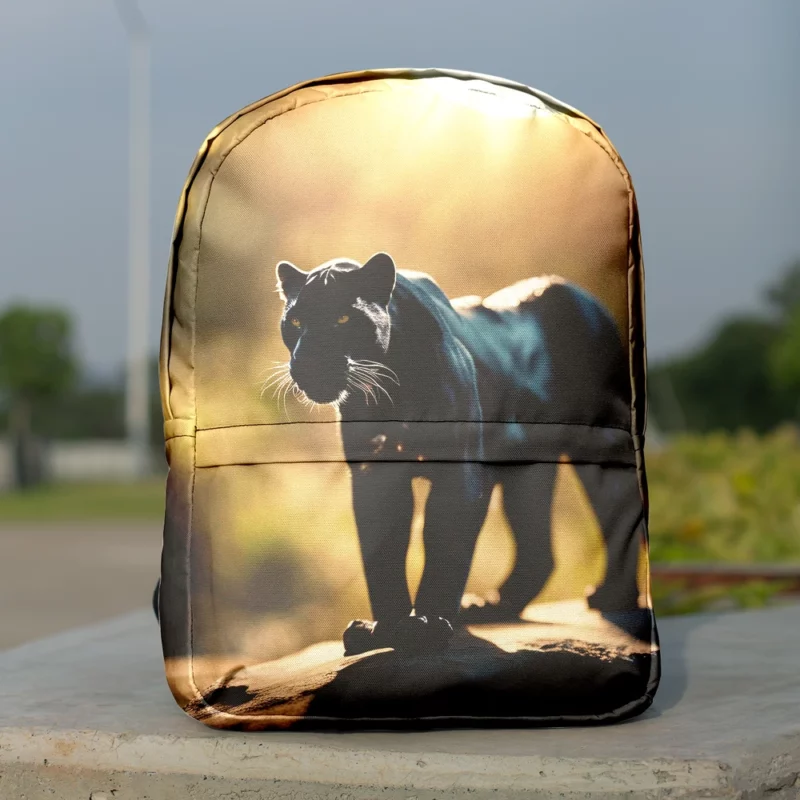 Black Panther Beside Sun Minimalist Backpack