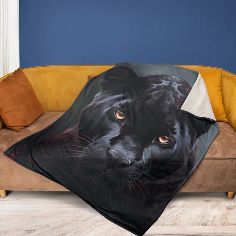 Black Panther Portrait Fleece Blanket 1