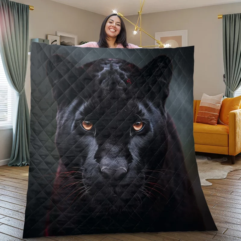 Black Panther Portrait Quilt Blanket