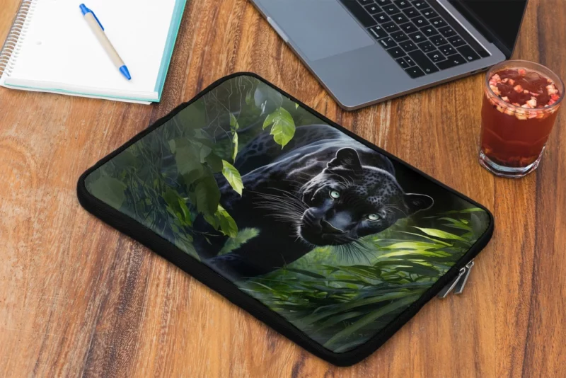 Black Panther Prowling in Jungle Laptop Sleeve 2