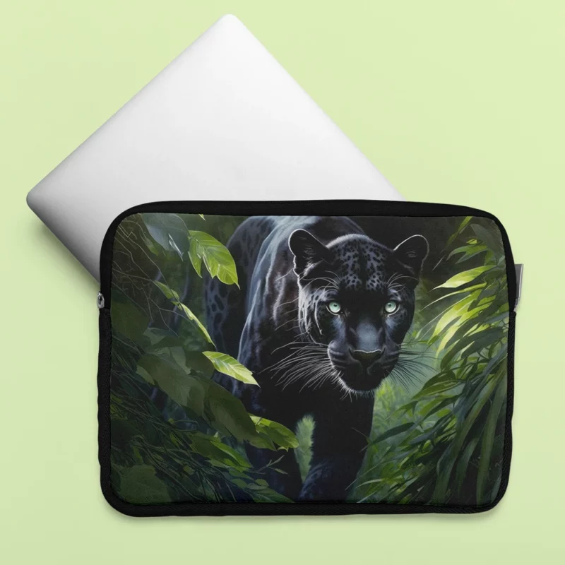 Black Panther Prowling in Jungle Laptop Sleeve