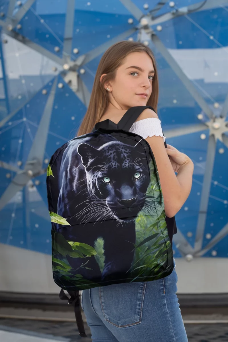 Black Panther Prowling in Jungle Minimalist Backpack 2