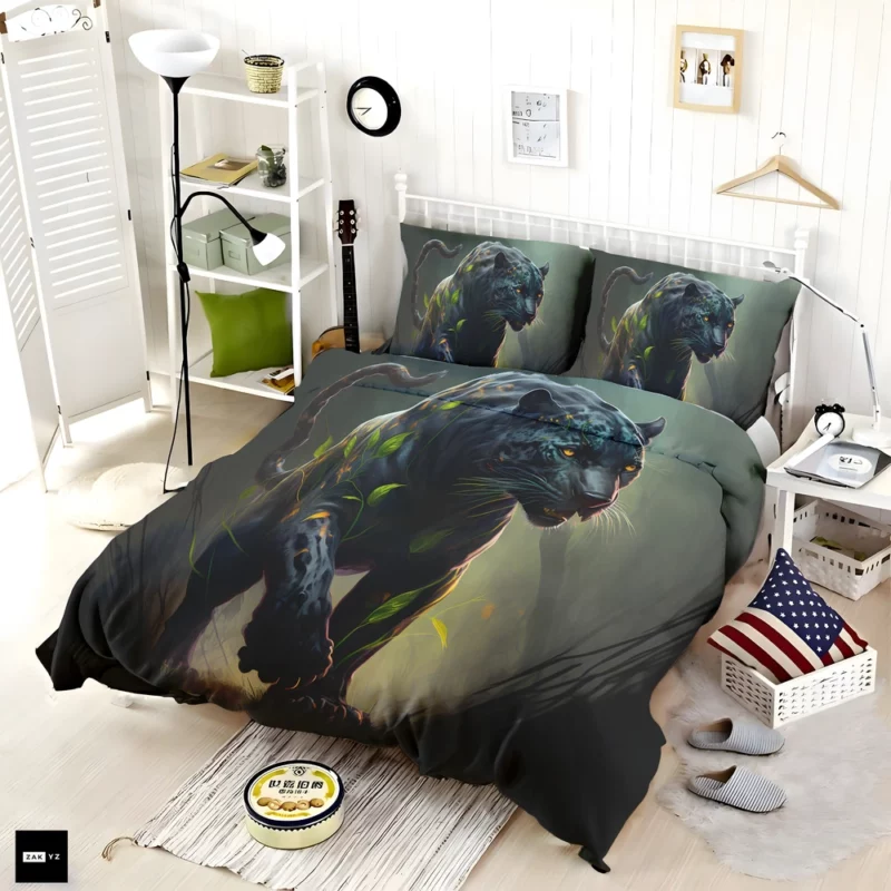 Black Panther Walking in Darkness Bedding Set