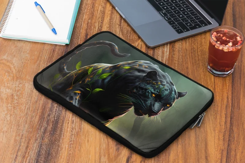 Black Panther Walking in Darkness Laptop Sleeve 2