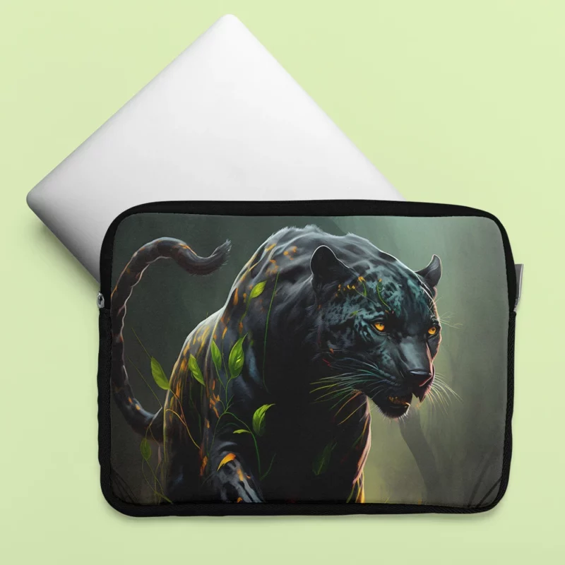 Black Panther Walking in Darkness Laptop Sleeve