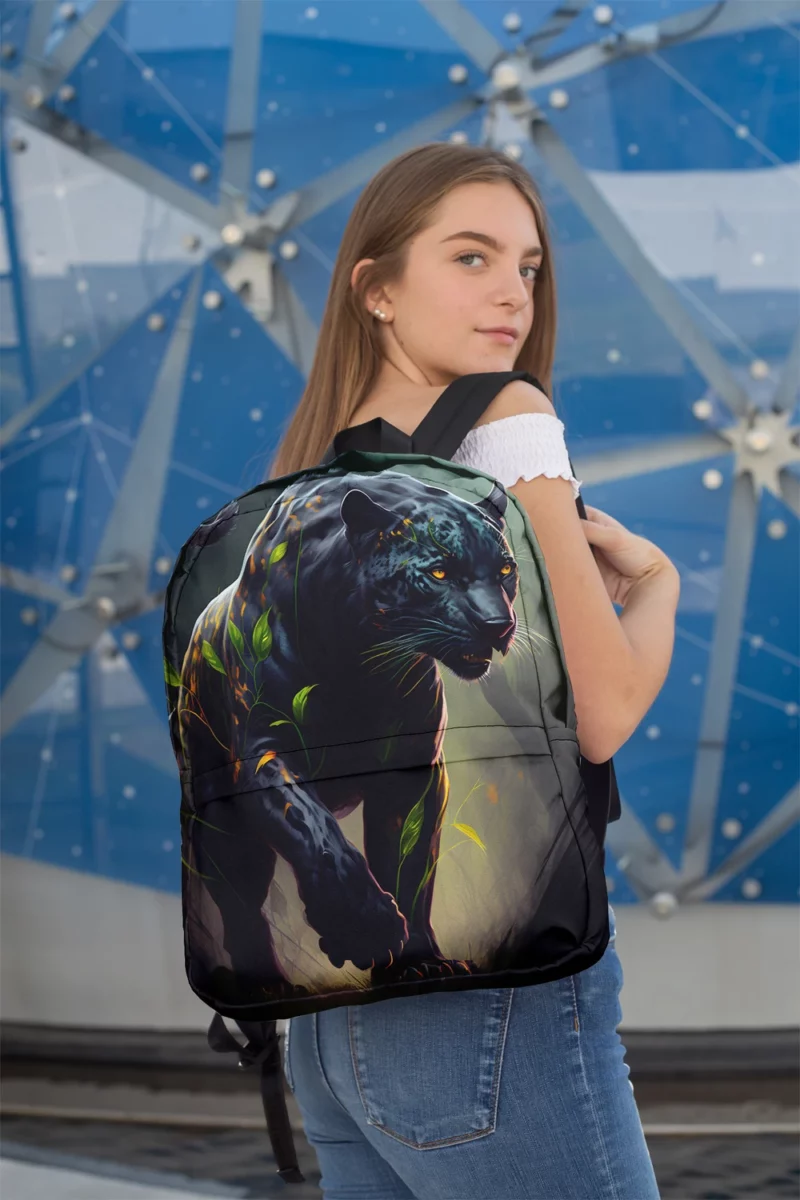 Black Panther Walking in Darkness Minimalist Backpack 2