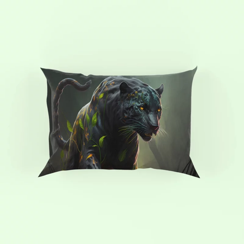 Black Panther Walking in Darkness Pillow Case