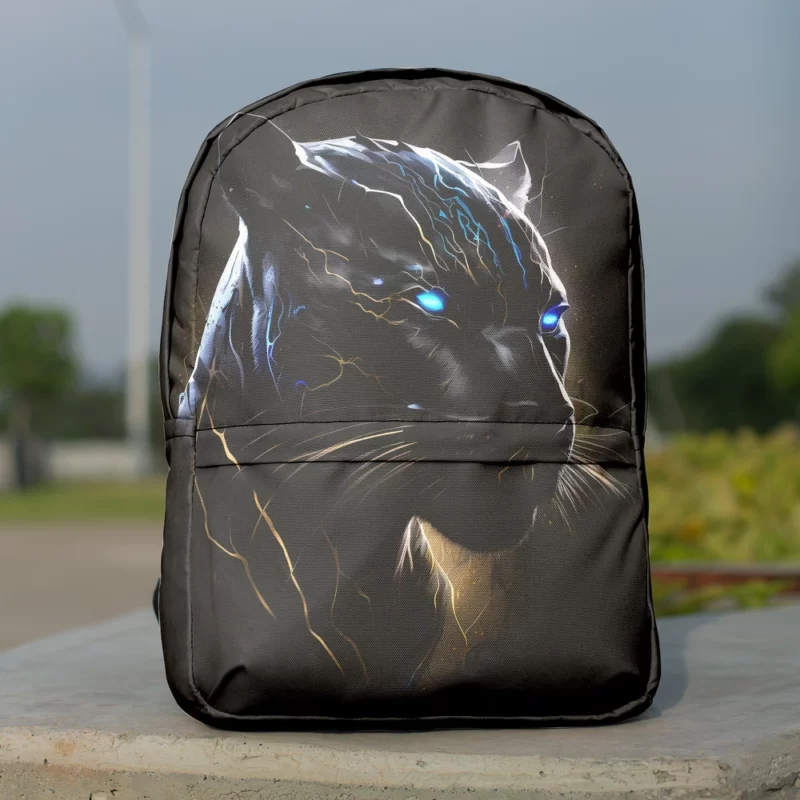 Black Panther With Blue Eyes Minimalist Backpack