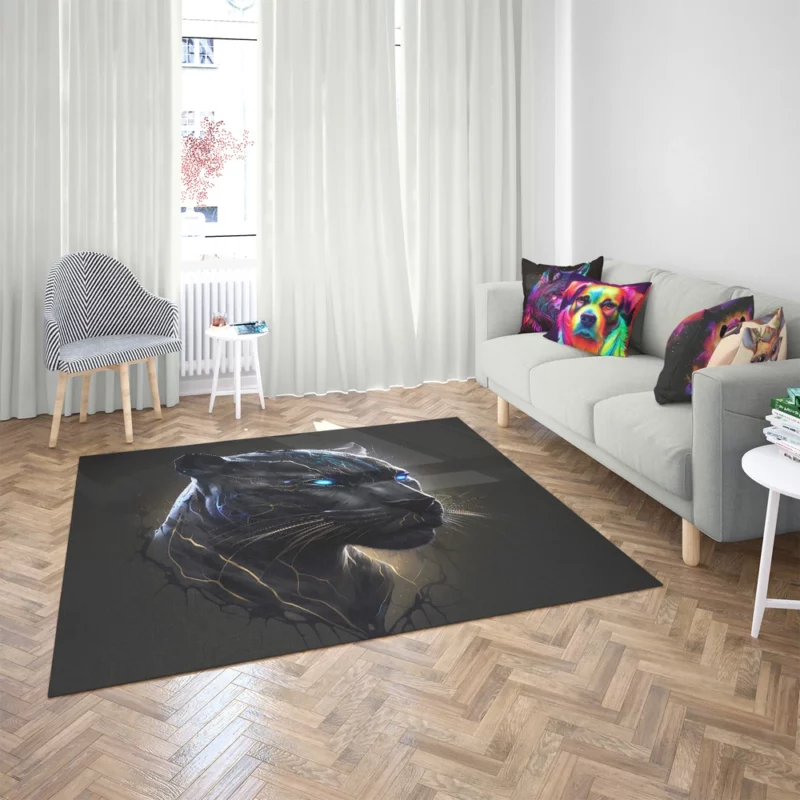 Black Panther With Blue Eyes Rug 2