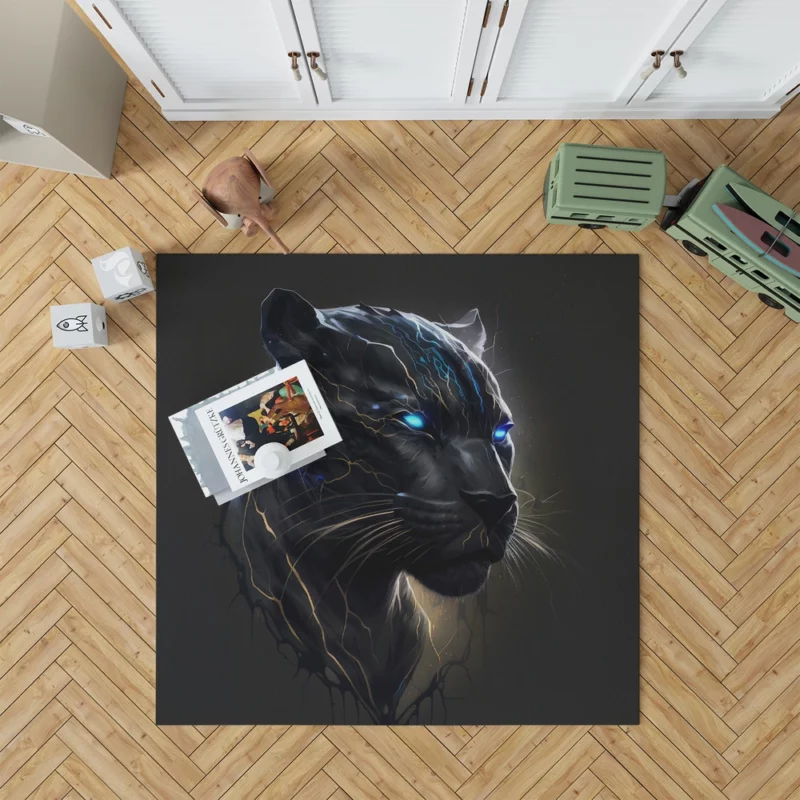 Black Panther With Blue Eyes Rug