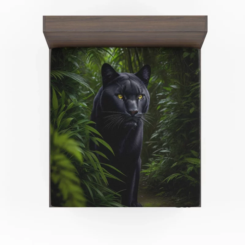 Black Panther in Forest Fitted Sheet