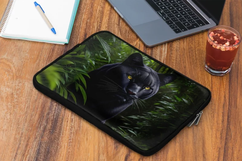 Black Panther in Forest Laptop Sleeve 2