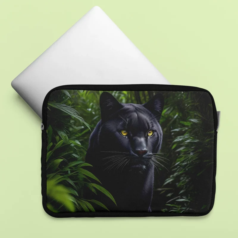 Black Panther in Forest Laptop Sleeve