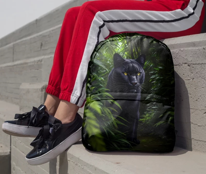 Black Panther in Forest Minimalist Backpack 1