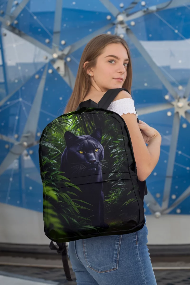 Black Panther in Forest Minimalist Backpack 2